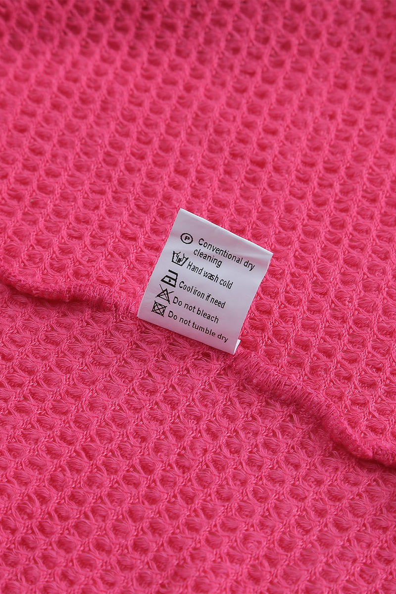 Pink Waffle Knit Button Up Casual Shirt - Shopit4lessnow