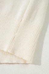 Apricot Boo Knitted Pattern Ribbed Edge Drop Shoulder Sweater