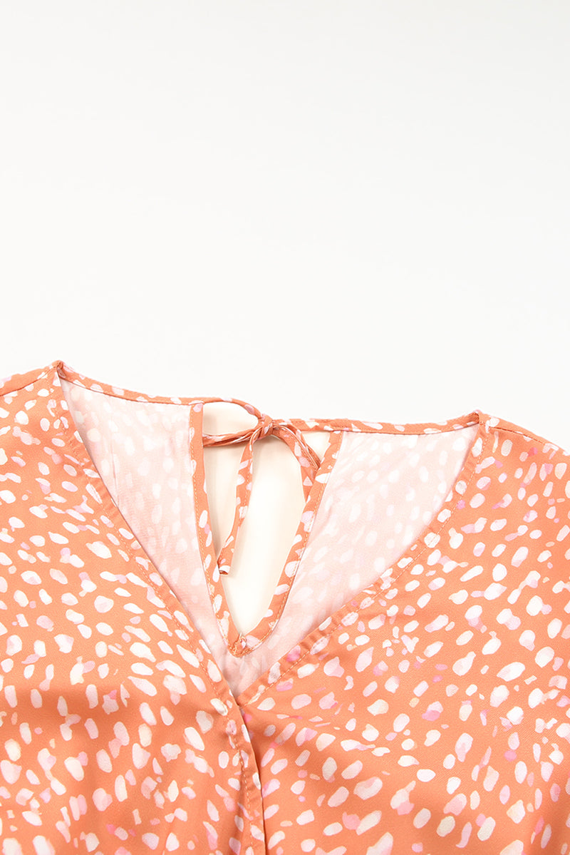 Orange Animal Spotted Print Romper - Shopit4lessnow