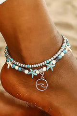 Sky Blue Beach Double Anklet - Shopit4lessnow