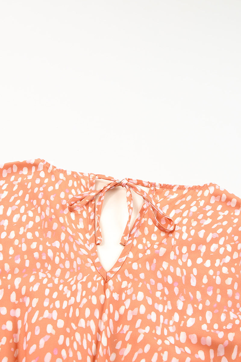 Orange Animal Spotted Print Romper - Shopit4lessnow