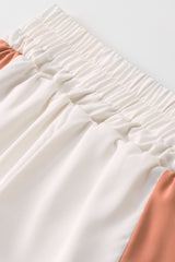 Apricot Color Block Split High Waist Shorts