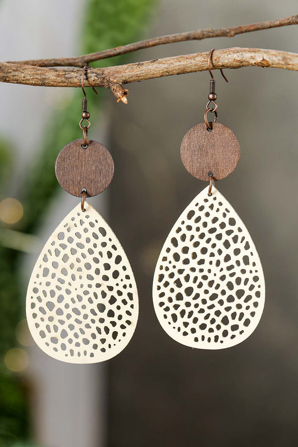 Apricot Colorblock Cut-Out Water Drop Hook Earrings - Shopit4lessnow