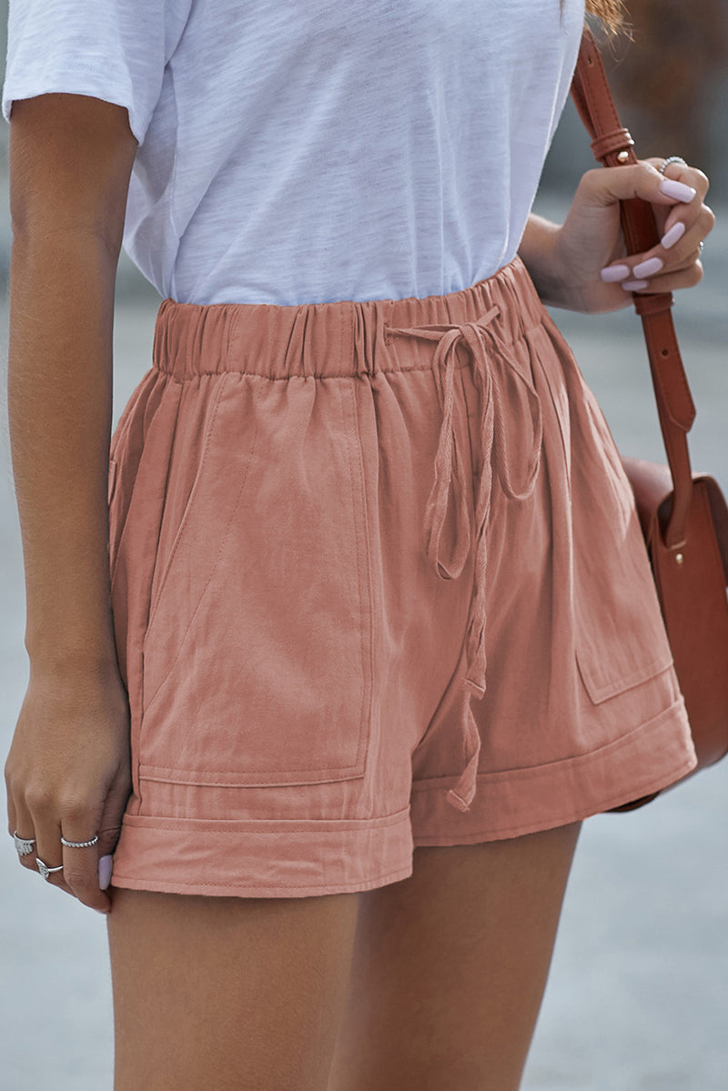 Pink Strive Pocketed Tencel Shorts - Shopit4lessnow