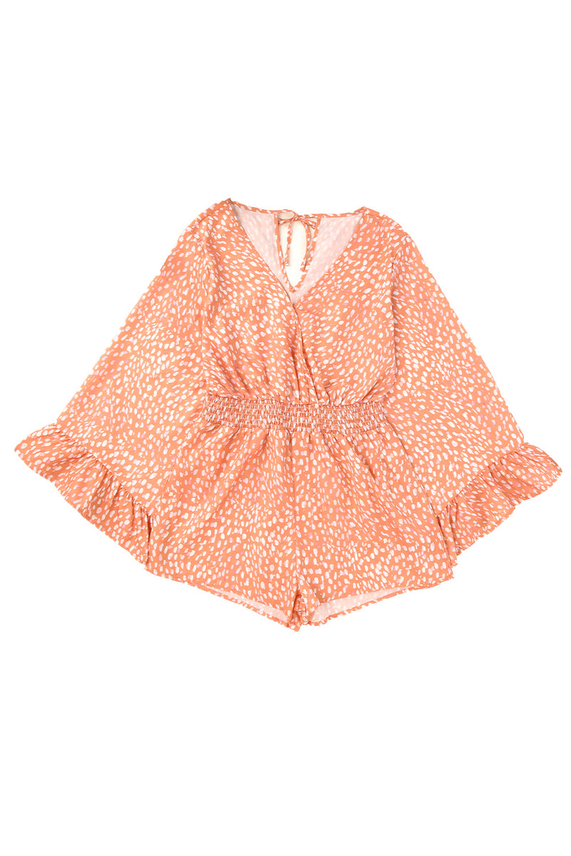 Orange Animal Spotted Print Romper - Shopit4lessnow