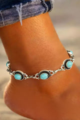 Silver Bohemian Turquoise Casual Anklet - Shopit4lessnow