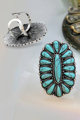 Green Vintage Oval Turquoise Ring - Shopit4lessnow