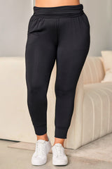 Black Plus Size High Waist Pocketed Skinny Pants