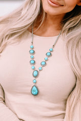 Green Crackle Turquoise Water Drop Accent Necklace - Shopit4lessnow