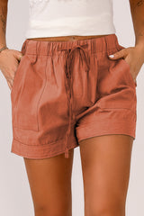 Orange Strive Pocketed Tencel Shorts - Shopit4lessnow