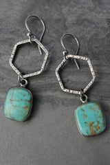 Green Vintage Turquoise Geometric Drop Earrings - Shopit4lessnow