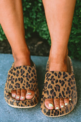 Leopard Print Thick Sole Slip On Slippers - Shopit4lessnow