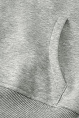 Gray Zip Up Stand Collar Ribbed Thumbhole Sleeve Sweatshirt
