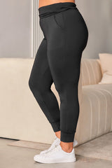 Black Plus Size High Waist Pocketed Skinny Pants