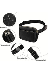 Black Minimalist Multi-zipped Crossbody Bag - Shopit4lessnow