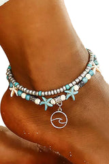 Sky Blue Beach Double Anklet - Shopit4lessnow