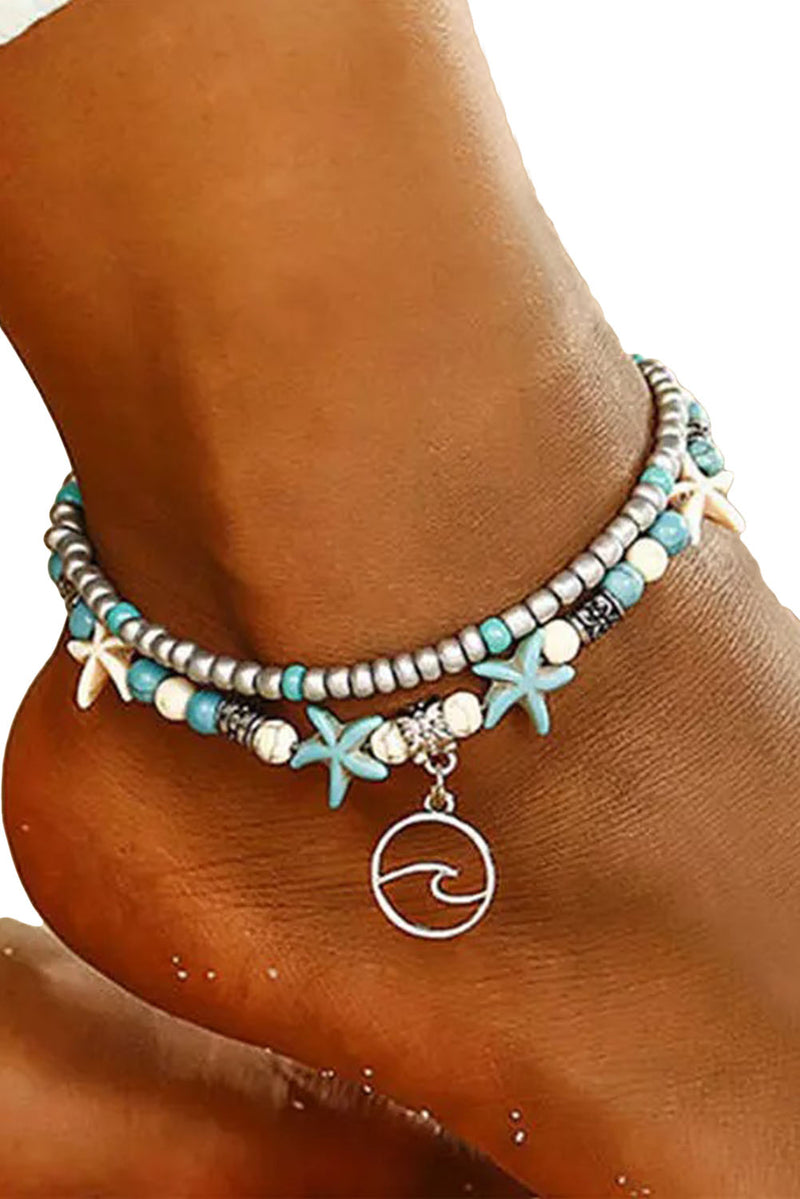 Sky Blue Beach Double Anklet - Shopit4lessnow