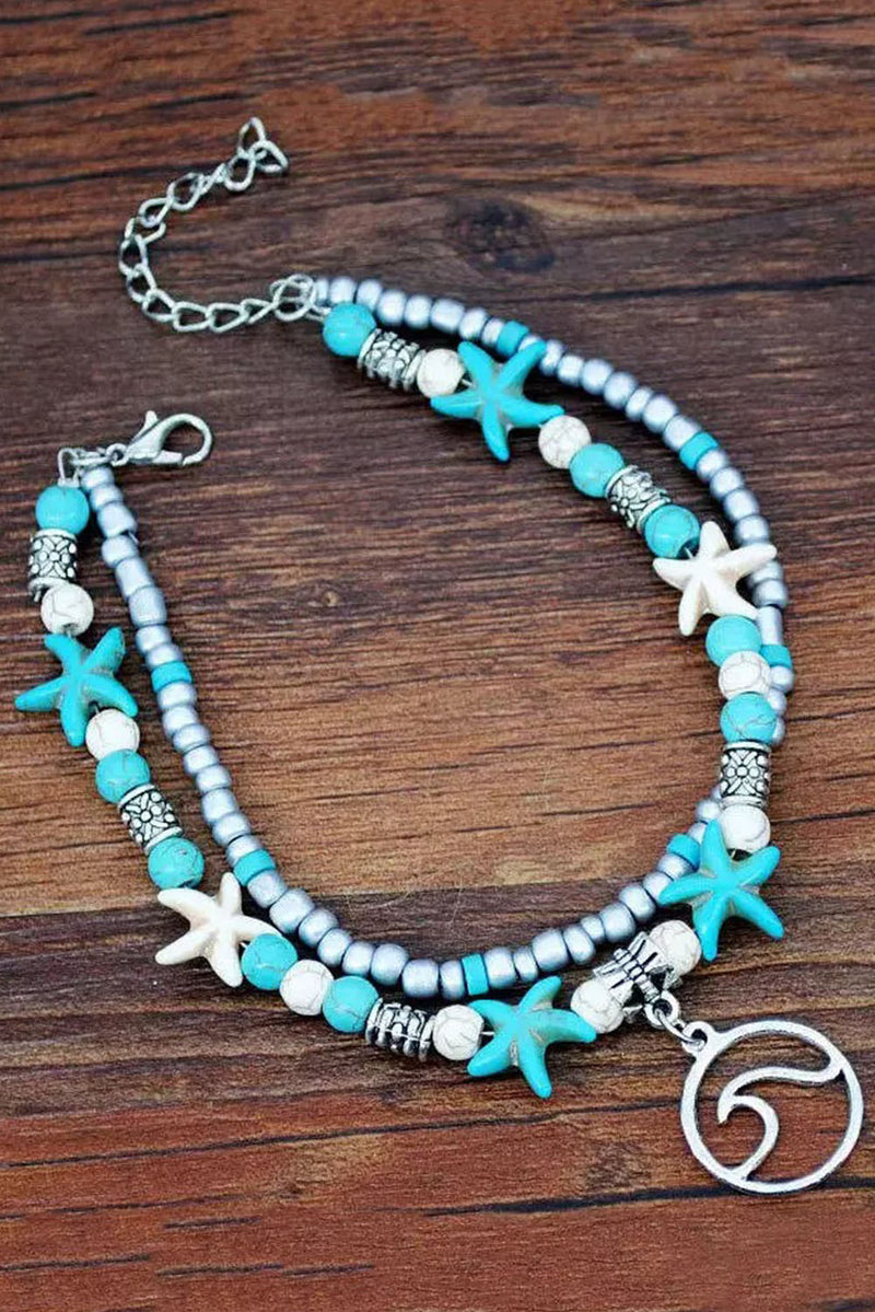 Sky Blue Beach Double Anklet - Shopit4lessnow