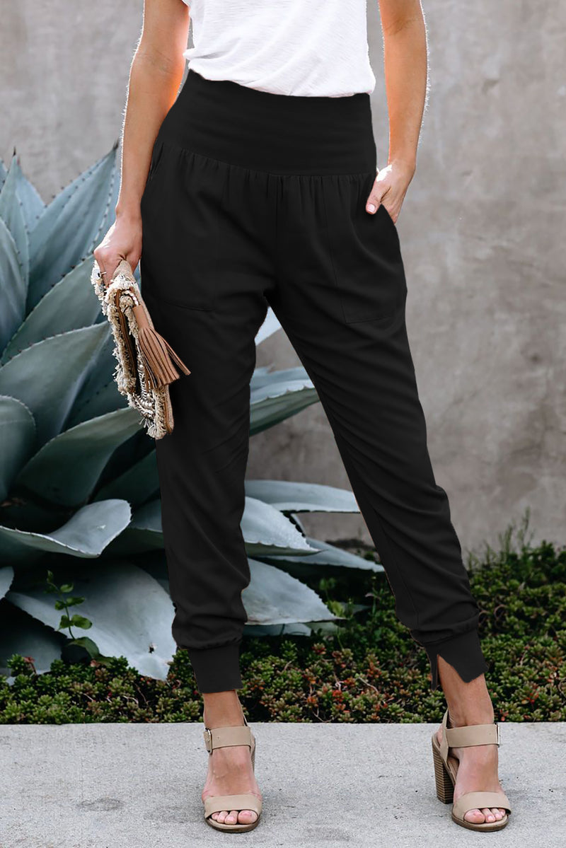 Black Pocketed Casual Joggers - Shopit4lessnow