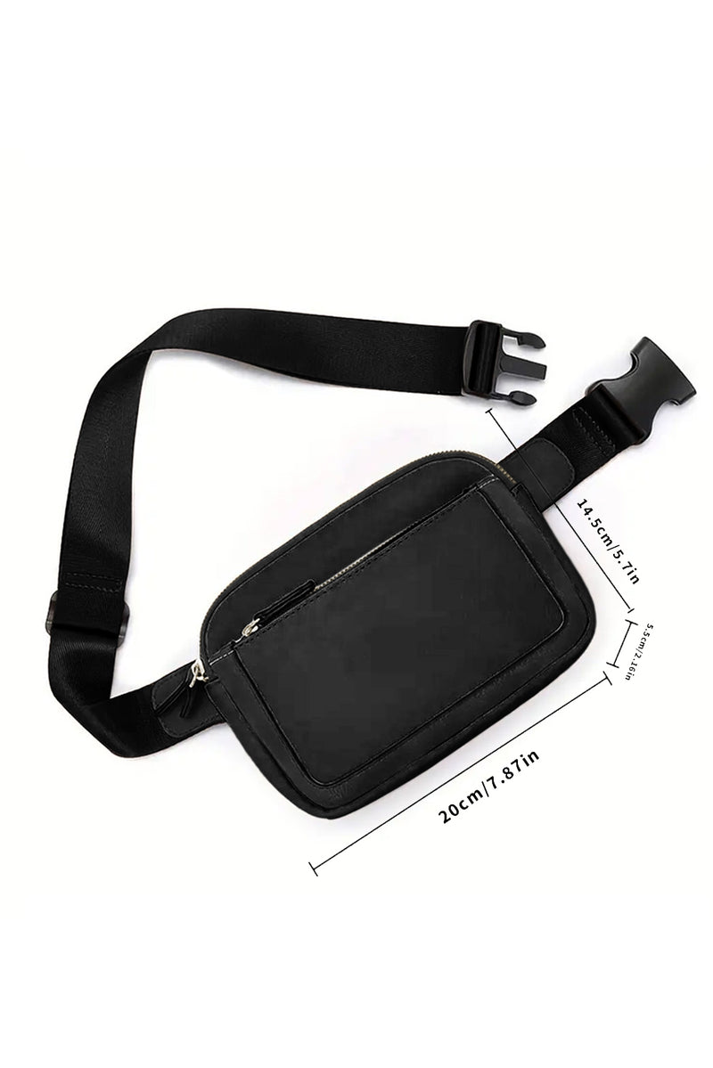 Black Minimalist Multi-zipped Crossbody Bag - Shopit4lessnow