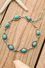 Silver Bohemian Turquoise Casual Anklet - Shopit4lessnow