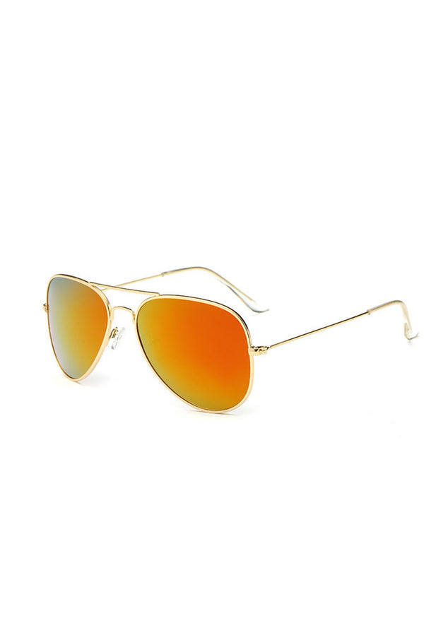Orange Metal Frame Aviator Sunglasses - Shopit4lessnow
