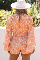 Orange Animal Spotted Print Romper - Shopit4lessnow