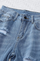 Light Blue Distressed Boyfriend Denim Pants - Shopit4lessnow