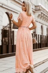 Pink Blue Fill Your Heart Lace Maxi Dress - Shopit4lessnow